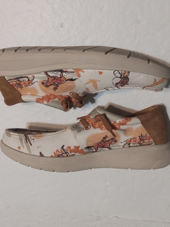 Ariat Men\'s Hilo Aloha Surfing Longhorn Print White Shoes 10D 10044512 main image 4